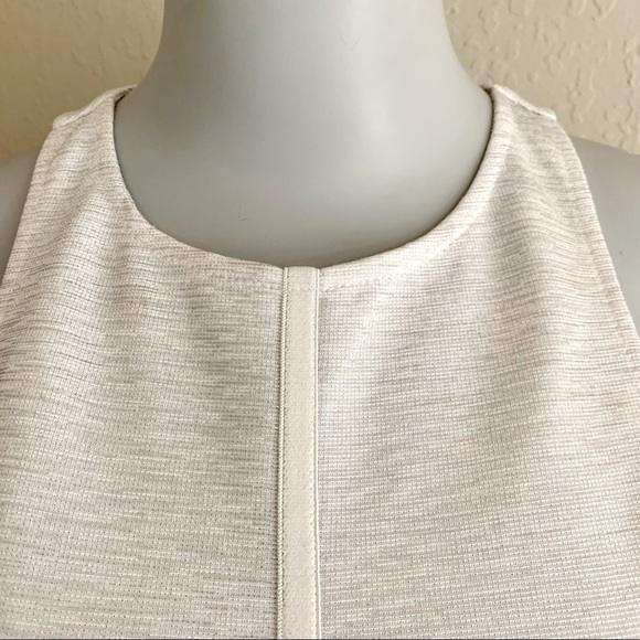 TOPSHOP Knit Fit & Flare Skater Dress Open Back Zipper White Shimmer Metallic - Picture 12 of 16